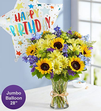 Fields of Europe® Summer with Jumbo Birthday Balloon